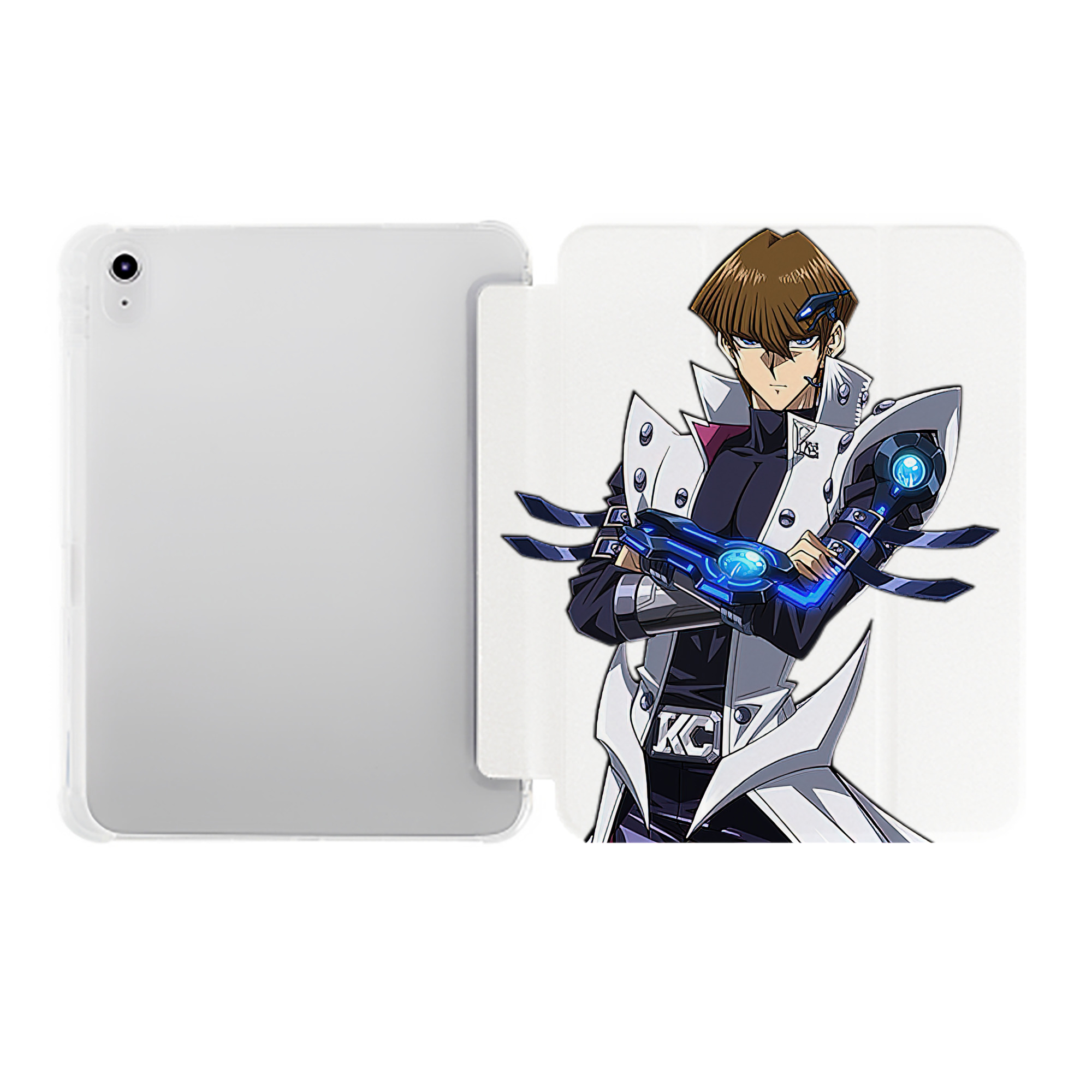 （画像用） 遊☆戯☆王 Yu-Gi-Oh! IPad ケース ペン収納付き 三つ折りスタンド PUレザー×シリコン 対応機種9.5/10.5/10.9インチ